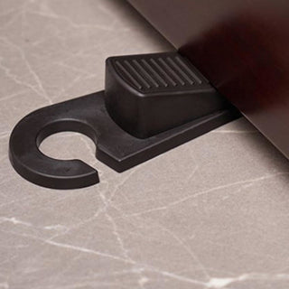 Set of 2 Door Stop Wedges | Black Doorstops with Hook for Home or Office Use