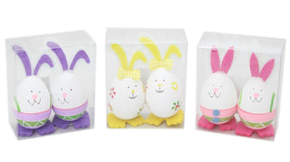 Set Of 2 Easter Bunny Egg Decoration Art And Craft Crafting Accessories ~ Rabbit Colour Vary