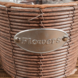 Set Of 2 Wicker Outdoor Planters | Willow Basket Garden Flower Plant Pots