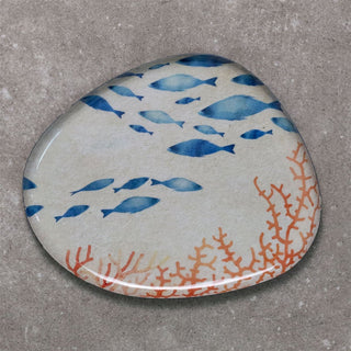 Set of 3 Nautical Trays | Ocean - Themed Abstract Vanity, Perfume & Bathroom Trays