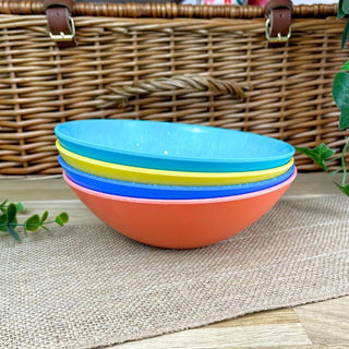 Set of 4 Colourful Shatterproof Outdoor Bowls | Bright Picnic Bowls - 820ml