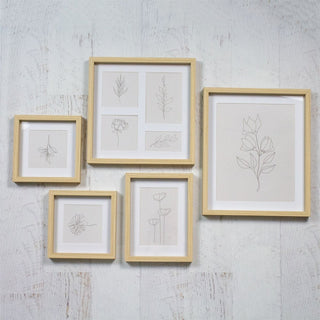 Set of 5 Gallery Photo Frames | Wooden Multi - Size Picture Frame Collection
