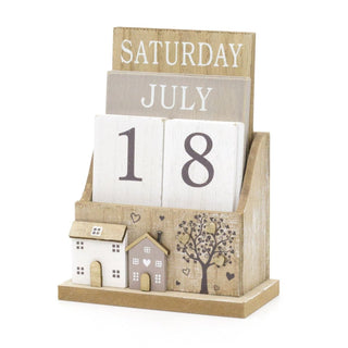 Shabby Chic Wooden Perpetual Calendar | Desk Calendar Flip Calendar | Desktop Calendar House Calendar