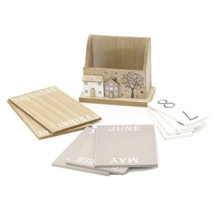 Shabby Chic Wooden Perpetual Calendar | Desk Calendar Flip Calendar | Desktop Calendar House Calendar