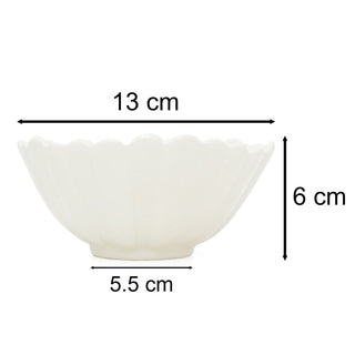 Small Daisy Bowl | Round White & Yellow Floral Ceramic Trinket Dish - 13cm