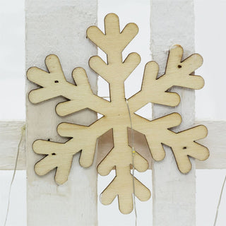 Snowflake LED Light Up Christmas Tree Fence | White Wooden Picket Fence Skirt | Festive Xmas Tree Decoration - 76 x 30cm