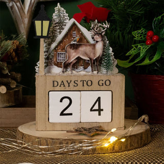 Stag Christmas Advent Calendar | Reindeer Perpetual 24 - Day Countdown Block