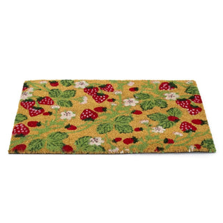 Strawberry Coir Doormat | Summer Fruit Design Non - Slip Outdoor Door Mat 40x60cm