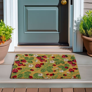 Strawberry Coir Doormat | Summer Fruit Design Non - Slip Outdoor Door Mat 40x60cm