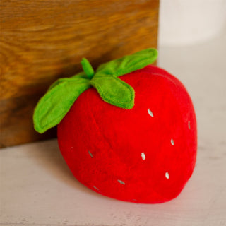 Strawberry Fabric Doorstop | Novelty Strawberry Shaped Fruit Door Stop - 14cm