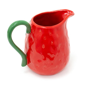 Strawberry Flower Jug Vase | Ceramic Decorative Pitcher for Flowers - 16cm