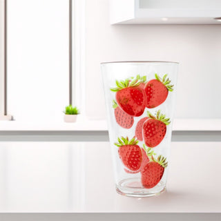 Strawberry Highball Glass | Reusable Hi Ball Plastic Drinks Tumbler - 700ml