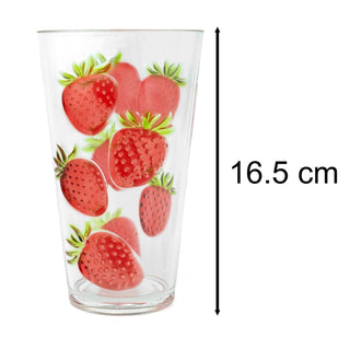 Strawberry Highball Glass | Reusable Hi Ball Plastic Drinks Tumbler - 700ml