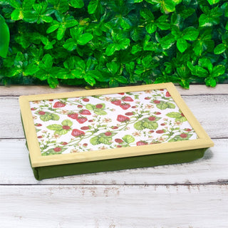 Strawberry Lap Tray with Cushion | Bean Bag Cushioned Tray for Eating - 43x32cm