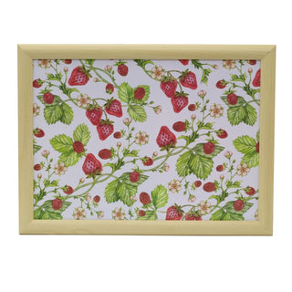 Strawberry Lap Tray with Cushion | Bean Bag Cushioned Tray for Eating - 43x32cm