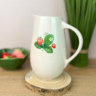 Strawberry Patch Jug | Ceramic Pitcher for Milk, Water & Flowers - 17cm
