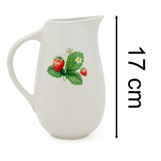 Strawberry Patch Jug | Ceramic Pitcher for Milk, Water & Flowers - 17cm