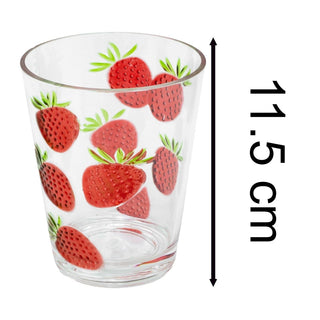 Strawberry Tumbler Glass | Reusable Tumbler Plastic Drinks Glass - 440ml