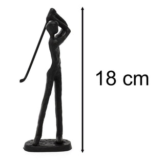 Stylish Metal Golfer Figurine | Minimalist Golf Statue for Desk or Shelf - 18cm