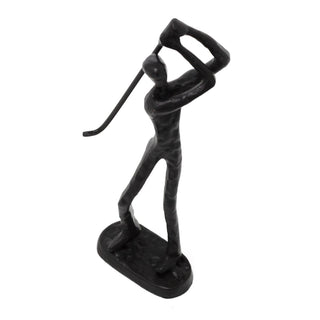 Stylish Metal Golfer Figurine | Minimalist Golf Statue for Desk or Shelf - 18cm