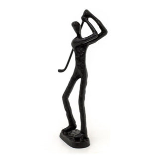 Stylish Metal Golfer Figurine | Minimalist Golf Statue for Desk or Shelf - 18cm