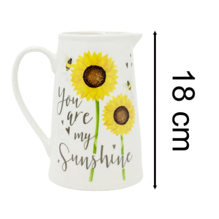 Sunflower Ceramic Water Jug Pitcher ~ Decorative Flower Vase - You Are My Sunshine