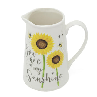 Sunflower Ceramic Water Jug Pitcher ~ Decorative Flower Vase - You Are My Sunshine
