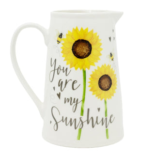Sunflower Ceramic Water Jug Pitcher ~ Decorative Flower Vase - You Are My Sunshine