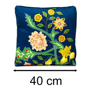 Sussex Blue Floral Fabric Scatter Cushion | Cushion for Sofa, Bed, Chairs 40cm