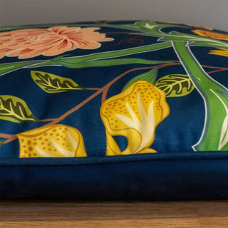 Sussex Blue Floral Fabric Scatter Cushion | Cushion for Sofa, Bed, Chairs 40cm