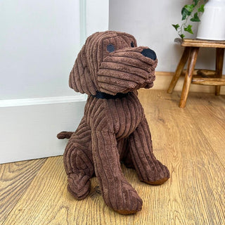 Take Me Home Door Stop - 28Cm Ribbed Chocolate Dog