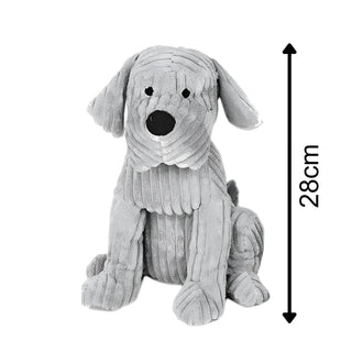 Take Me Home Door Stop - 28Cm Ribbed Grey Dog