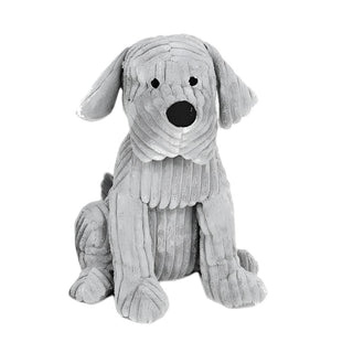 Take Me Home Door Stop - 28Cm Ribbed Grey Dog