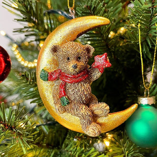 Teddy Bear on the Moon Christmas Bauble | Teddy Ornament for Christmas Tree 8cm