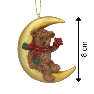 Teddy Bear on the Moon Christmas Bauble | Teddy Ornament for Christmas Tree 8cm