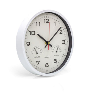 Temperature Humidity Wall Clock | Round Hygrometer Thermometer Wall Clock - 25cm