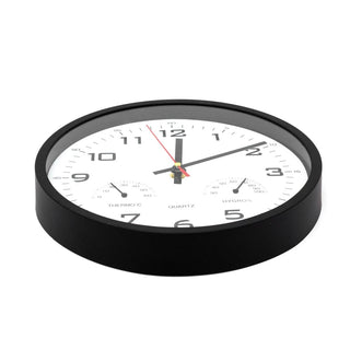 Temperature Humidity Wall Clock | Round Hygrometer Thermometer Wall Clock - 25cm