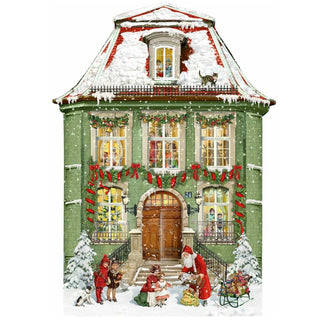 Traditional Christmas Advent Calendar | Victorian House Advent Calendar | Father Christmas Picture Advent Calendar