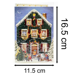 Traditional Victorian House Christmas Advent Calendar Greetings Card & Envelope