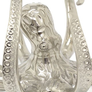 Unique Extra Large Octopus Candle Holder | Silver Metal Octopus Candelabra | Octopus Candlestick 4 Pillar Candle Holder
