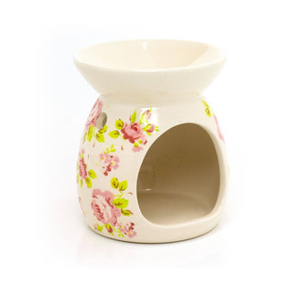 Vintage Rose Ceramic Essential Oil Burner & Candle Holder - Aromatherapy Gift