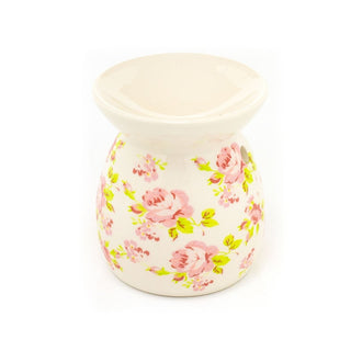 Vintage Rose Ceramic Essential Oil Burner & Candle Holder - Aromatherapy Gift