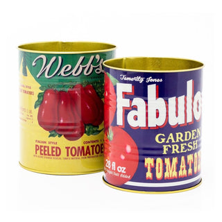 Vintage Style 2 - Piece Storage Tin Set | Decorative Metal Tinned Tomato Tin Cans