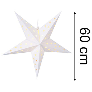 White LED Christmas Star | Christmas Paper Star Light Hanging Decoration - 60cm