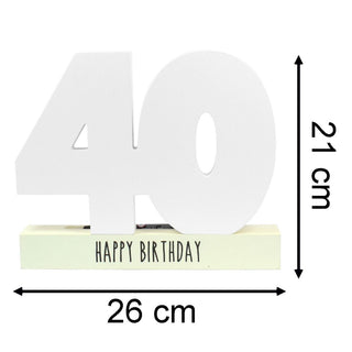 White Wooden 40th Birthday Signature Plaque And Pen Happy Birthday Keepsake Gift