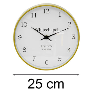 Whitechapel Wall Clock | Classic Round Wood Effect Clock for Home or Office 25cm