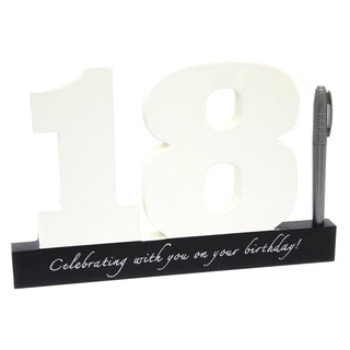 Wooden Birthday Signature Plaque ~ Happy 18Th Birthday Gift