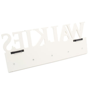 Wooden Walkies Dog Leash Holder Organiser Storage Wall Mounted 5 Hooks - Puppy Lead Hanger