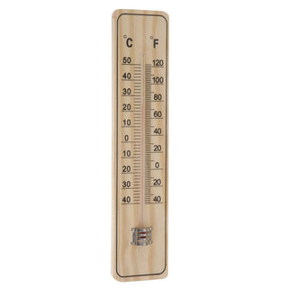 Wooden Wall - mounted Garden Thermometer | Indoor & Outdoor Thermometer - 22cm