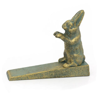 Wrought Iron Hare Door Wedge | Vintage Style Metal Rabbit Doorstop Wedge - 16cm
